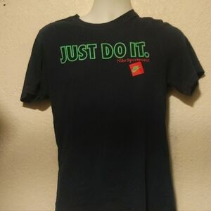 Nike Black Tee with Green and Red Accents